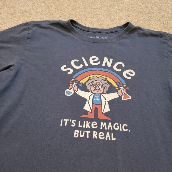 Life Is Good Cotton "Science Its Like Magic But Real" Size Medium - Picture 3 of 6